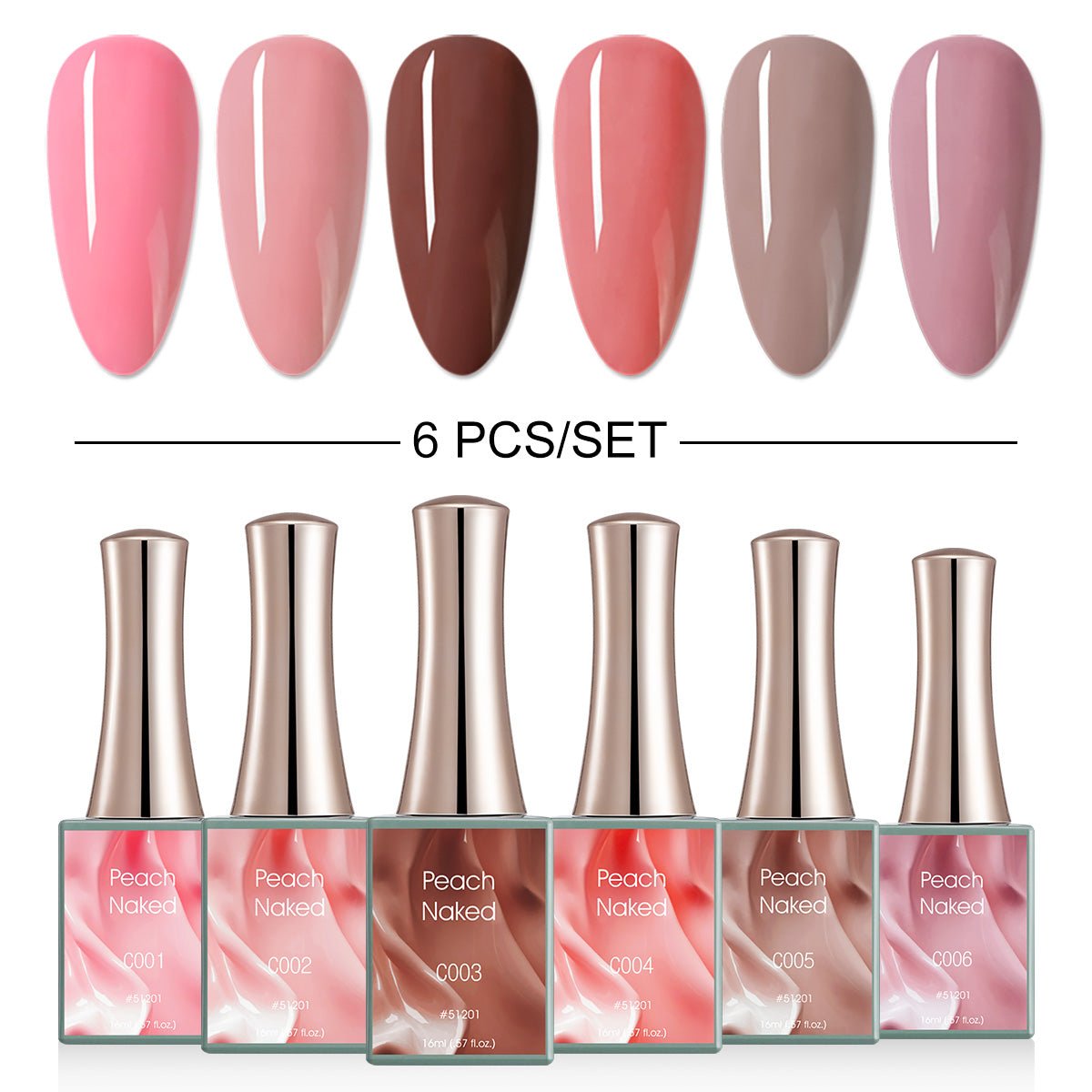 Peach Naked - 6 Colors Gel Polish Set | CANNI Official