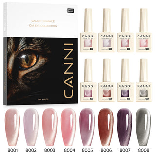 HEMA FREE Cat Eye Gel Polish 8 Colors Set - Shimmer Velvet