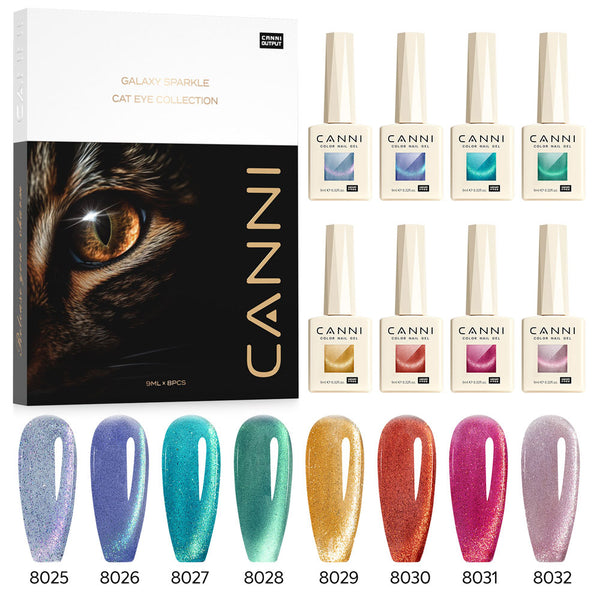 HEMA FREE Cat Eye Gel Polish 8 Colors Set - Galaxy Gaze