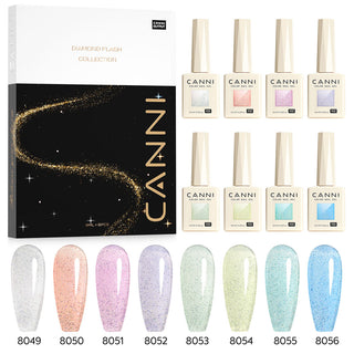 HEMA FREE Glitter Gel Polish 8 Colors Set - Fairy Collection