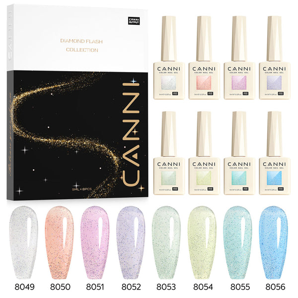 HEMA FREE Gel Polish 8 Colors Set - Fairy Glitter Collection