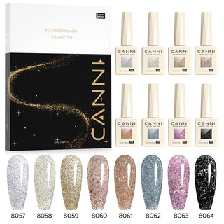 HEMA FREE Gel Polish 8 Colors Set - Diamond Glitter Collection