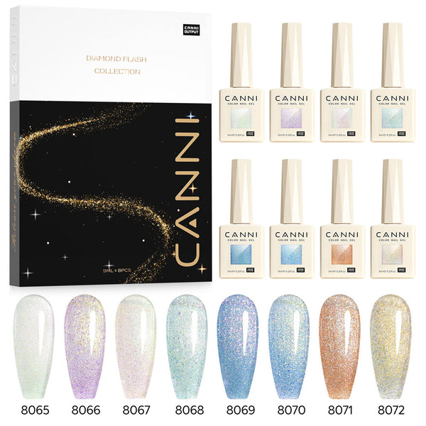 HEMA FREE Glitter Gel Polish 8 Colors Set