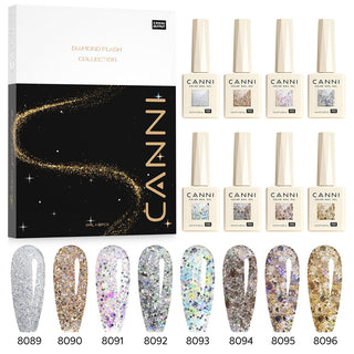 HEMA FREE Gel Polish 8 Colors Set - Dawn Crystal Flash Collection