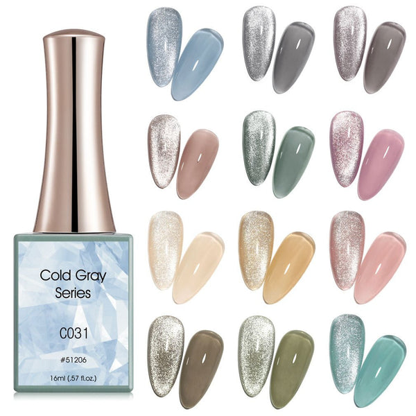 Cold Gray - 12 Colors Gel Polish Set