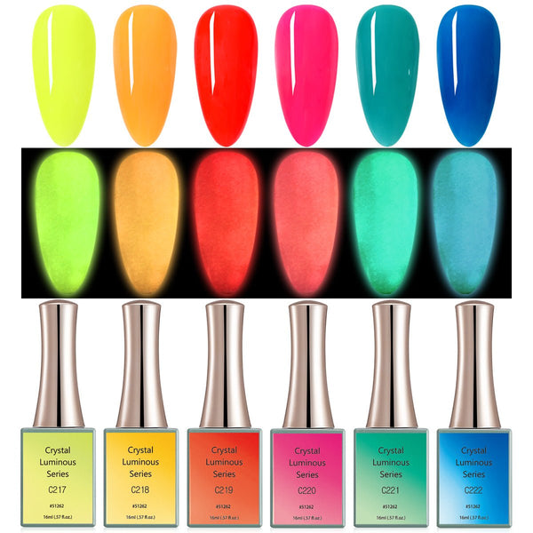 Crystal Luminous - 6 Colors Gel Polish Set