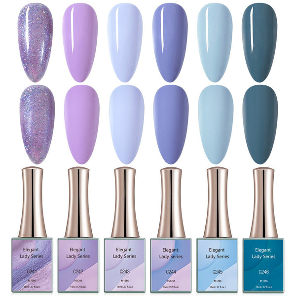 Elegant Lady - 6 Colors Gel Polish Set