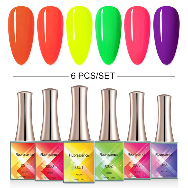 Fluorescence - 6 Colors Gel Polish Set