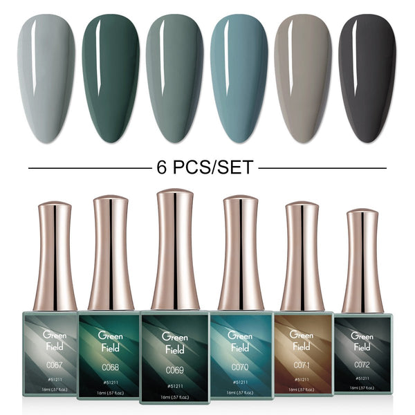 Green Field - 6 Colors Gel Polish Set